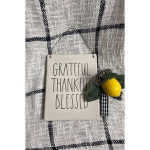 Rae Dunn Grateful Thankful Blessed Wall Plaque